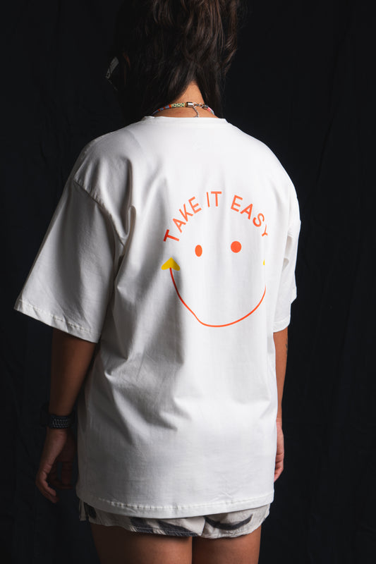 Camiseta Happy Face blanco hueso