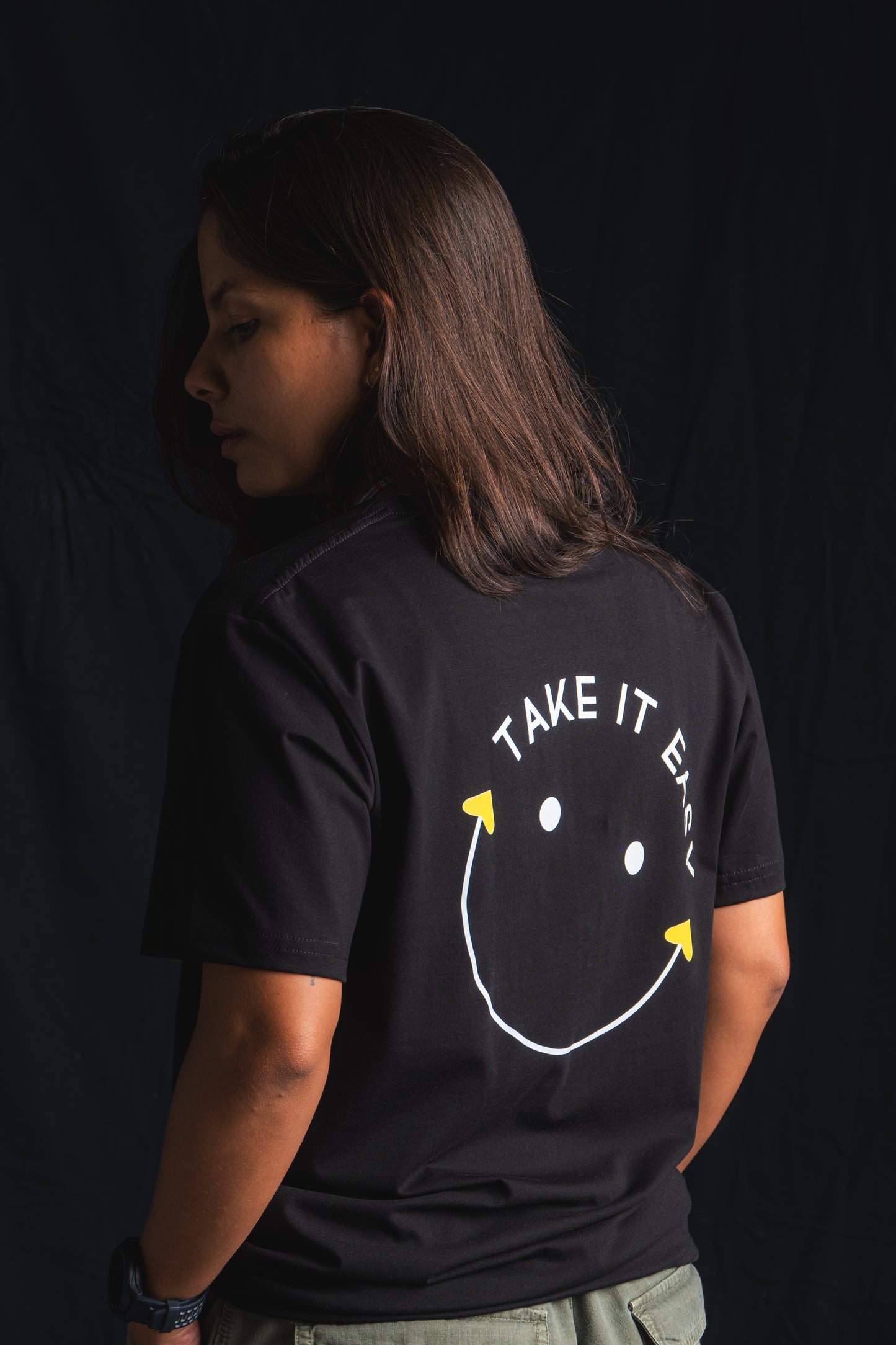 Camiseta Happy Face negra