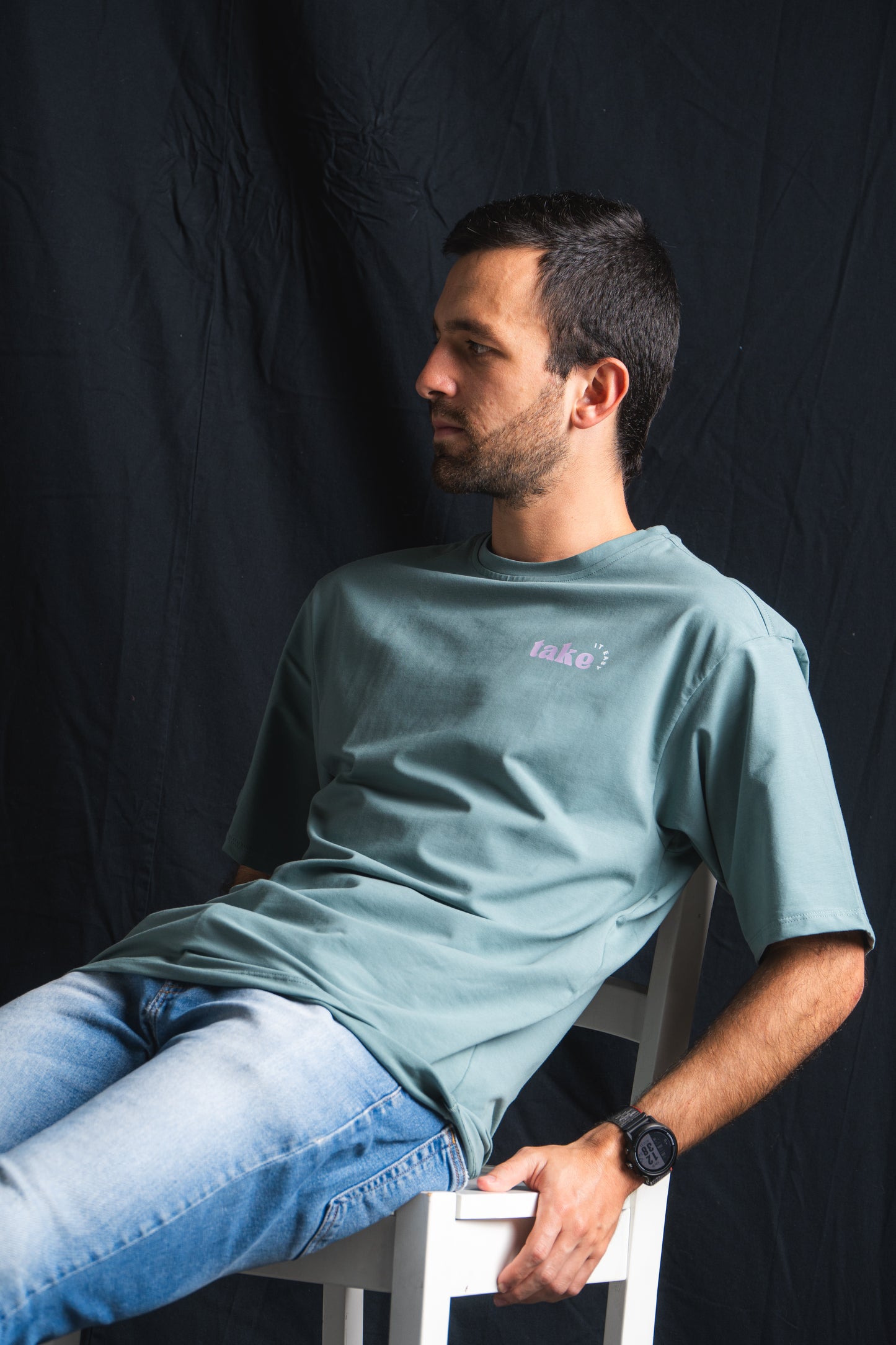 Camiseta take it easy verde Oliva